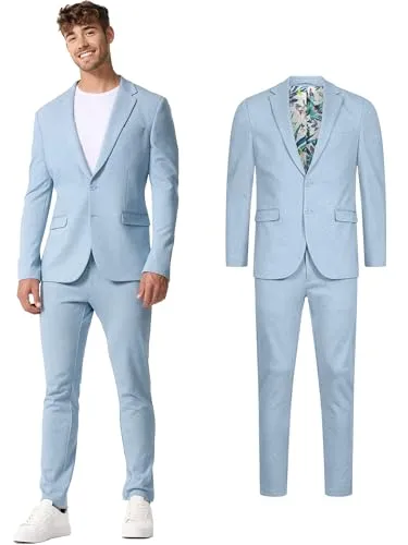 JEFF Herren JFEzra Set Anzug 2-teilig Sakko Hose Bundle | elastischer Regular Fit Anzug für Männer Sky Way, Größe 50 - Eleganter 2-teiliges Anzug-Set mit schmal geschnittenem Sakko und moderner Hose. Ideal für besondere Anlässe oder den Büroalltag. Hochwertige Materialien sorgen für optimalen Tragekomfort.