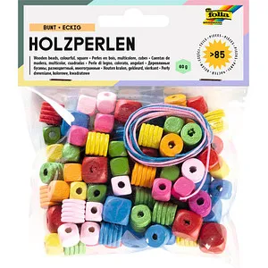 folia Perlen-Set Bunt eckig farbsortiert 85 St.