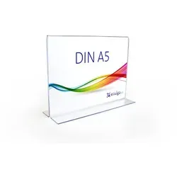 Tischaufsteller »T-Ständer« DIN A5 quer, glasklarer PS-Kunststoff