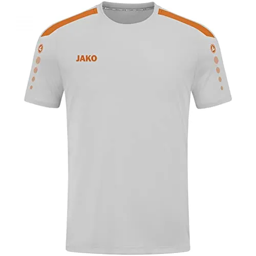 JAKO Kinder Trikot Power (Kurzarm), Soft Grey/Neonorange, 140