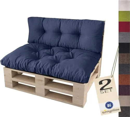 Sunnypillow Palettenkissen Auflage Set für Europaletten - Auflagen & Polster für Sofas: Hochwertige, wasserabweisende Kissen für drinnen und draußen, inklusive gratis Seitenkissen bei 3 Sets – für höchsten Komfort und Stil.