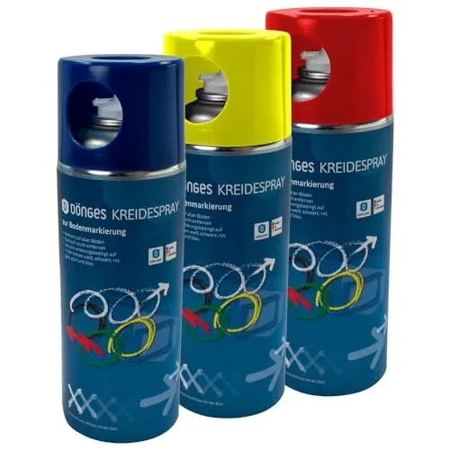 Dönges Kreidemarkierspray 400 ml rot - 6er Pack - Erste Hilfe: Umweltfreundliches Markierspray auf Kreidebasis, ideal für präzise Markierungen auf verschiedenen Oberflächen, die nach der Verwendung verschwinden.