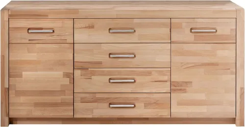 MCA living Sideboard 163 x 78 x 40 cm - Sideboard aus massivem Kernbuchenholz, mit 4 Schubladen und 2 Türen, ideal für stilvolle und praktische Aufbewahrung in Ihrem Wohnraum.