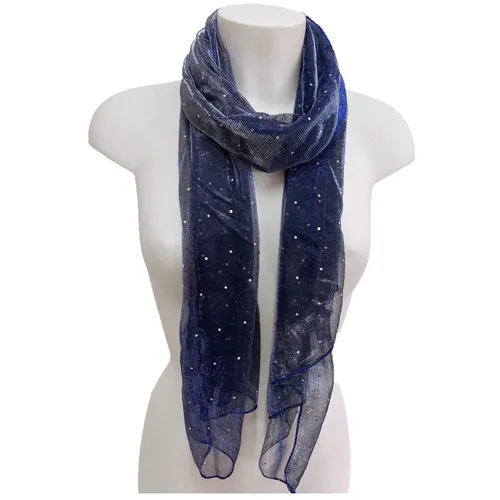 Schal Metallisiert Glitter Schal Hell Halstuch Frau Bolero Blau Arg