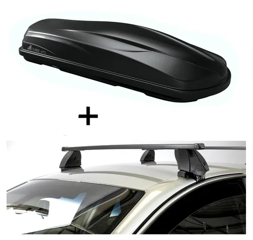 Dachbox CUBE470L mit Dachträger K1M für Mazda 2 DJ