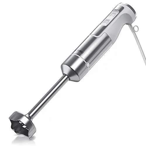 Arendo 1000W Stabmixer - Edelstahl Pürierstab mit Turbotaste - Stabmixer mit 1000 Watt Motor und vierflügeligem Messer, ideal zum Pürieren von Obst, Gemüse und Gefrorenem. Inkl. Messbecher für einfache Zubereitung!