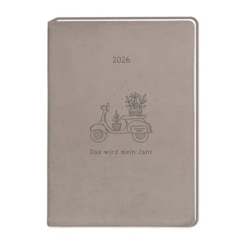 Produktbild Terminplaner Lederlook 2026 Taupe: Terminplaner Lederlook A6