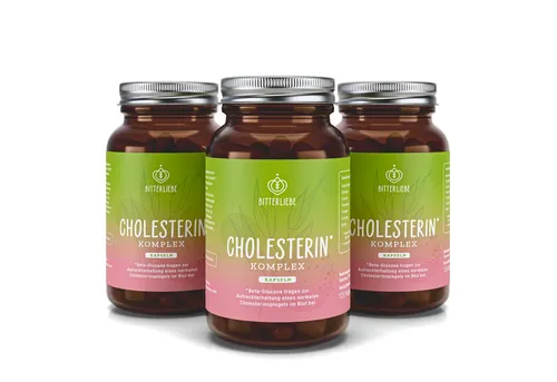 BitterLiebe Cholesterin Komplex - Natürliche Unterstützung für den Cholesterinspiegel: Unsere einzigartige Formel vereint wertvolle Inhaltsstoffe wie Bitterstoffe und Beta-Glucane – vegan und ideal für den Alltag.
