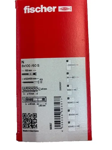Fischer Nageldübel N-S mit Senkkopf, verzinkt, Schlagdübel
