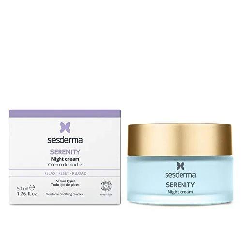 Sesderma Serenity Night Cream 50 ml - Regenerierende Nachtcreme - Gesichtscremes für Damen, die Haut regeneriert und vitalisiert während des Schlafs, dank Niacinamid und Squalan für einen gleichmäßigen Hautton und intensive Feuchtigkeit.