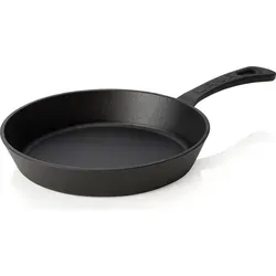 LAVA Bratpfanne aus emailliertem Gusseisen Ø20 cm - Schwarz - Hochwertige Pfanne aus emailliertem Gusseisen, ideal für Induktionsherde. Mit 4 mm Materialstärke und angegossenem Stielgriff für optimale Hitzespeicherung und Langlebigkeit.