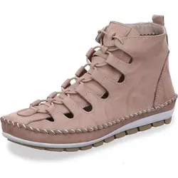 Gemini Damen Stiefelette Leder Reißverschluss 382175-01, Größe:42 EU, Farbe:Grau - Wanderschuhe für Damen, aus hochwertigem Leder mit Gummizug in Schnür-Optik für einfachen Einstieg und flexibler TR-Sohle für hohen Komfort auf längeren Wegen.