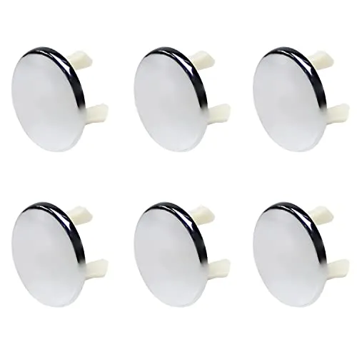 MroMax Waschbeckenüberlauf-Abdeckungen für Badezimmer, Küche, Waschbecken, einlagige Ringkappen, teile, silberfarben, 6 Stück