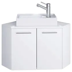 Mid.you Waschtischkombi VCM Vilosa, Weiß, 50 cm - Badmöbel-Set mit hängendem Design, aus pflegeleichtem Kunststoff und ideal für platzsparende Badezimmerlösungen.