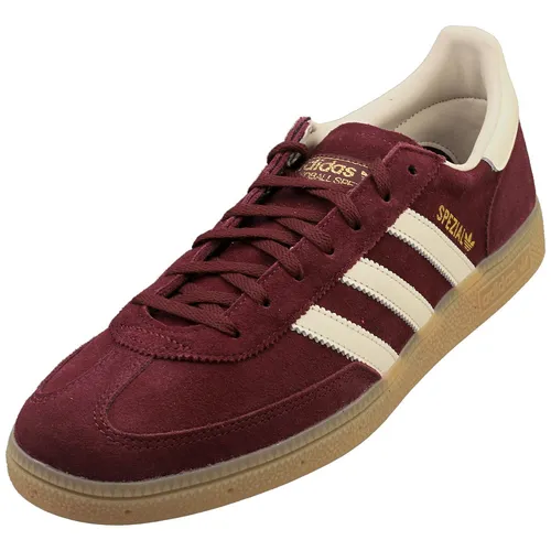 Adidas Handball Spezial Damen Sneaker Burgunderrot - 46 EU - Klassischer Sneaker für Damen in stilvollem Burgunderrot. Ideal für den Alltag, mit robustem Wildleder-Obermaterial und rutschfester Gummisohle für optimalen Komfort und Halt.
