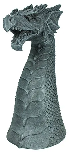 colourliving Dekofigur Drachenkopf Drachenfigur Büste Drache groß 40 cm Mystic Gothic Fantasy Figur