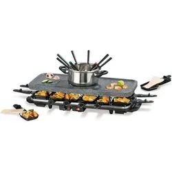 Kochwerk Raclette- & Fondue-Set GRANITlook 1600W schwarz - Schwarz