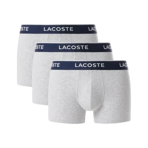 Lacoste Herren 3er Pack Stretch Trunks 5H1300 Unterwäsche (1 Stück), Silver Chine, M