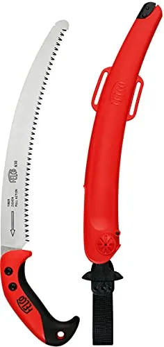 FELCO Astsäge 630 - Effiziente Handsäge mit 33 cm Sägeblatt - Sägen für Garten und Baumarbeiten, ideal für Äste bis 12 cm Ø mit einem langlebigen, gebogenen Sägeblatt und rutschfestem Griff für präzise Schnitte. Inklusive praktischem Kunststoff-Köcher.