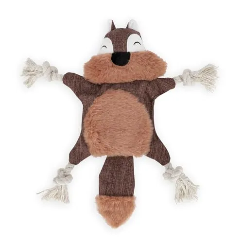 Hafenbande Robustes Hundespielzeug quietschend | Welpenspielzeug mit Raschelfolie | Kuscheltier für kleine und mittelgroße Hunde bis 25kg | süßes Eichhörnchendesign