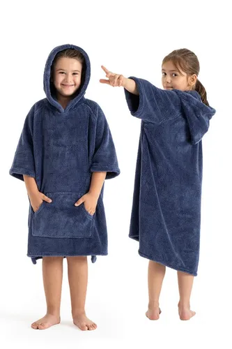 OTTO home Badeponcho Lillou, für Kinder, ideal für Urlaub oder im Schwimmbad, Midilänge, Microfaser, Kapuze, weich und kuschelig, Fleece, plüsch, Surfponcho
