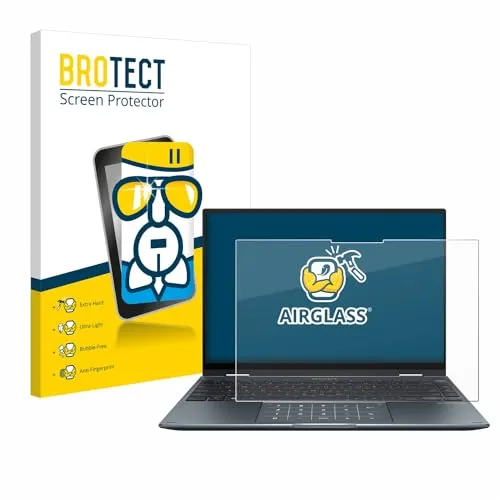 BROTECT Schutzglas für ASUS ZenBook 14 Flip OLED - Displayschutz für tragbare Computer mit extrem kratzfester 9H Härte, Anti-Fingerprint-Beschichtung und einfacher blasenfreier Anbringung - Made in Germany.