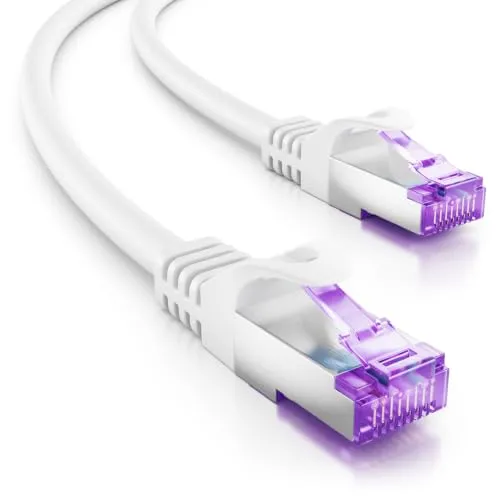 deleyCON 6m CAT7 Netzwerkkabel RJ45 10 Gigabit SFTP PiMF in weiß von deleyCON