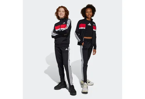 adidas Sportswear Trainingsanzug J 3S TIBERIO TS (2-tlg) schwarz 164 EU - Sportlicher 2-teiliges Trainingsanzug für Jugendliche, ideal für Laufen und Freizeit, aus 100% Polyester, maschinenwaschbar und bequem.
