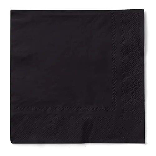 Sovie HOME Serviette in SCHWARZ aus 3-lagigem Tissue, 33 x 33cm, 1/4 Falz, 20 Stück, elegante Papierservietten für Feier, Hochzeit, Dinner, Party & Event