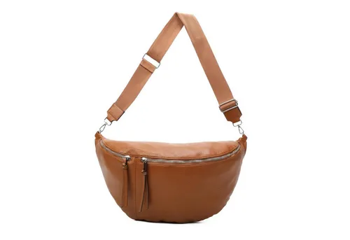 ITALYSHOP24 Schultertasche Damen XXL - Vielseitige CrossBody Gürteltasche - Schultertasche in XXL aus Kunstleder, ideal als CrossOver-Umhängetasche oder Hüfttasche. Praktische Fächer bieten viel Stauraum, verstellbarer Gurt für optimalen Tragekomfort.