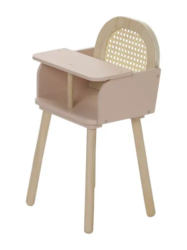 vertbaudet Puppen Accessoires-Set Puppen Hochstuhl PETITE POESIE, Rattan/Holz FSC®, Rattangeflecht