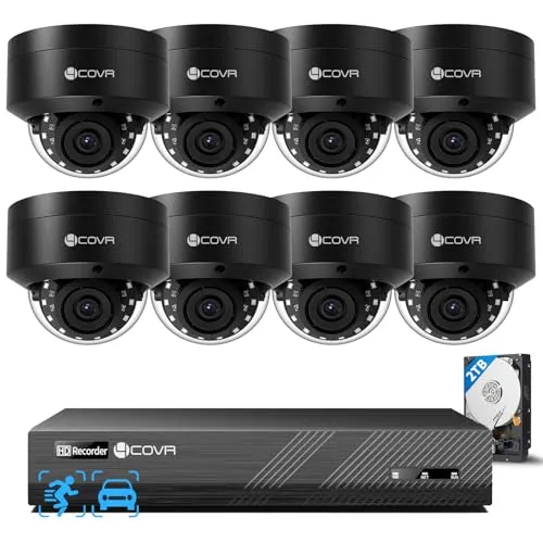 4COVR 4K Überwachungskamera Set Aussen, 8CH NVR mit 2TB HDD, DLY54AB8M0808