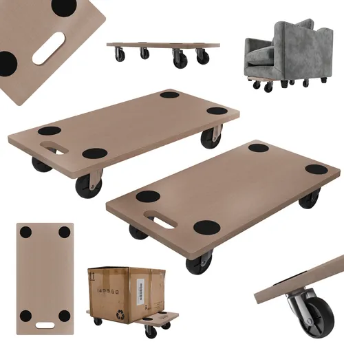 TroniTechnik Transportroller Rollbrett TT-RB 02 SET (2 Stück) - Transportroller für Möbel und schwere Gegenstände, mit 360° lenkbaren Rollen und rutschfesten Pads – belastbar bis 200 kg, ideal für Umzüge und Transport.