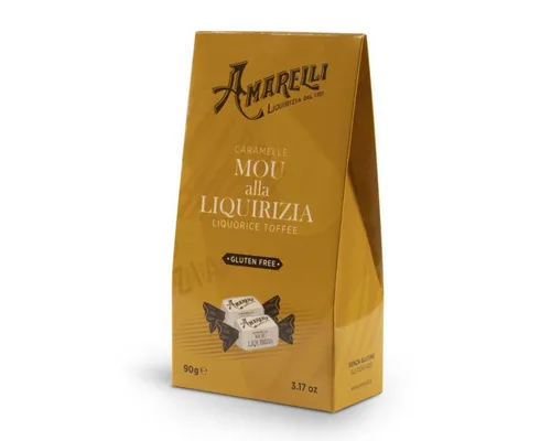 Amarelli Süßigkeit Amarelli Mou alla Liquirizia Lakritz‑Toffee aus Italien 90 g, 12 St.