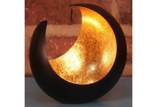 Casa Moro Windlicht Orientalischer Teelichthalter Ravi Ø 20 cm, Windlichthalter Wohn-Deko (marokkanischer Halb-Mond Metall, 1 St., Hilal Eid Mubarak Kerzenständer), Ostern Muttertag Dekoration Tisch Deko Kerzenleuchter