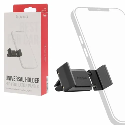 Hama Flipper Lüftungsgitter Handy-Kfz-Halterung - Flexible 360° Drehung, sicherer Halt für Smartphones 6-8 cm am Lüftungsgitter