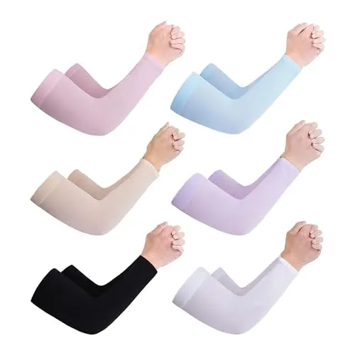 HDGSAFD 6 Paar Sommer-Arm-Sonnenschutzärmel - Bandagen zur Armunterstützung, bieten effektiven Sonnenschutz und sind ideal für aktive Männer, die ihre Tattoos schützen möchten.