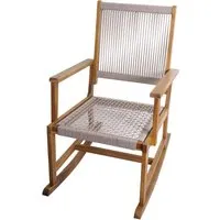 MCW Schaukelstuhl Beige aus Akazienholz - Bequemer Gartenschaukelstuhl mit nicht arretierbarer Schaukelfunktion. Ideal für In- und Outdoor, pflegeleicht und langlebig. Genießen Sie entspannende Momente in Ihrem Garten oder auf der Terrasse.