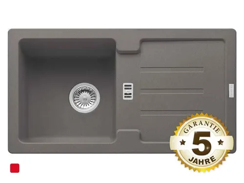 Franke Strata STG 614-78 Steingrau Granitspüle - Einbauspüle aus hochwertigem Granit, 1 Spülbecken mit praktischer Abtropffläche, ideal für moderne Küchen.