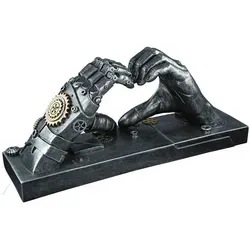 Casablanca Dekofigur Skulptur Steampunk Hand - Figuren & Skulpturen, einzigartiges Steampunk-Design in silberfarben, ideal als Blickfang für moderne Wohnräume.