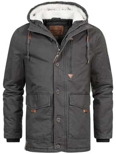 Indicode Winterjacke INCrossing braun XXL (58) - Funktionsjacken aus 100% Baumwolle, pflegeleicht und ideal für die kalte Saison 2023/2024. Mit Kapuze und Regular Fit für optimalen Tragekomfort.