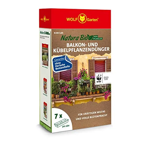Wolf-Garten Balkon- & Kübelpflanzendünger - Für prächtige Blüten und sattes Blattgrün, 100% vegan und nachhaltig für gesunde Pflanzenpflege
