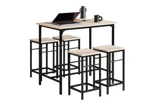 SoBuy Bartisch OGT11, 5-teiliges Bartisch Set mit 4 Stühlen von SoBuy