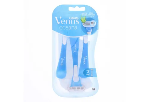 Gillette Venus Oceana 3 Damen Einwegrasierer - Ersatzklingen für glatte Haut mit 3 Komfortklingen und feuchtigkeitsspendenden Rasiergelkissen. Ideal für sanfte Rasur und minimalen Hautirritationen – perfekt für empfindliche Haut!