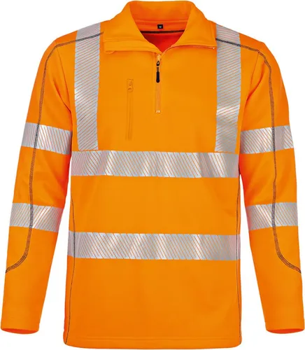 vizwell Funktionsshirt Warnschutz Coolpass-Fleece leuchtorange oder leuchtgelb - Ergonomisches Warnschutzshirt mit reflektierenden Streifen für hohe Sichtbarkeit. Ideal für den professionellen Einsatz, aus atmungsaktivem Coolpass-Fleece für optimalen Tragekomfort.