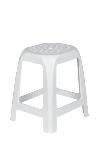 Badhocker Badezimmerhocker - Moderner Sitzhocker in Weiß - Hocker & Barhocker für Badezimmer und mehr, aus langlebigem Kunststoff und im modernen Design, ideal für zusätzlichen Sitzplatz und vielseitig einsetzbar.