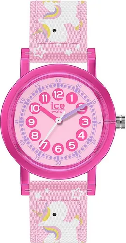 ICE-WATCH Watch 024496 - Armbanduhren für Jungen - Die ideale Uhr für Kinder zum spielerischen Erlernen der Uhrzeit, mit hochwertigem rosa Nylonband und wasserdicht bis 20 bar.