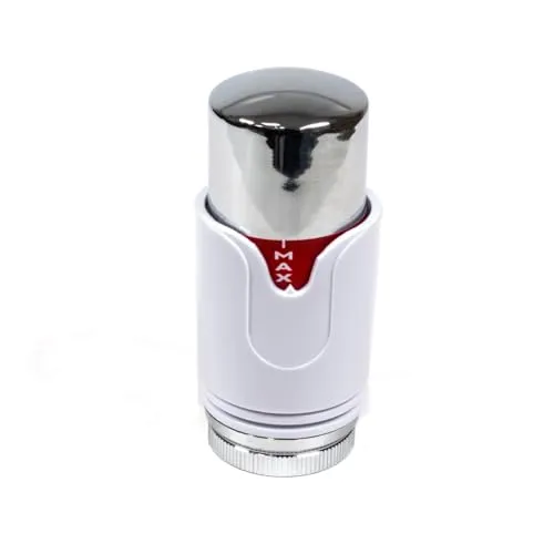 TC TRV Thermostat-Heizkörperventil-Sensorkopf, passend für Drayton TRV4 Gehäuse, nur Chrom/Weißkopf
