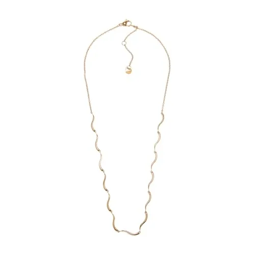 Skagen Damenkette Wave Edelstahl goldfarben, SKJ1746710 - Ketten für Damen, elegante goldfarbene Edelstahlkette mit poliertem Finish und verstellbarer Länge für individuellen Tragekomfort.