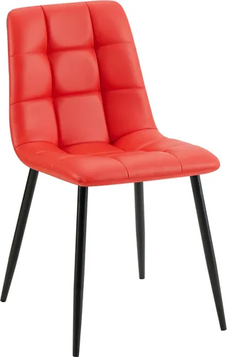 Deluke Esszimmerstuhl Rot aus Kunstleder, 45x84x55 cm